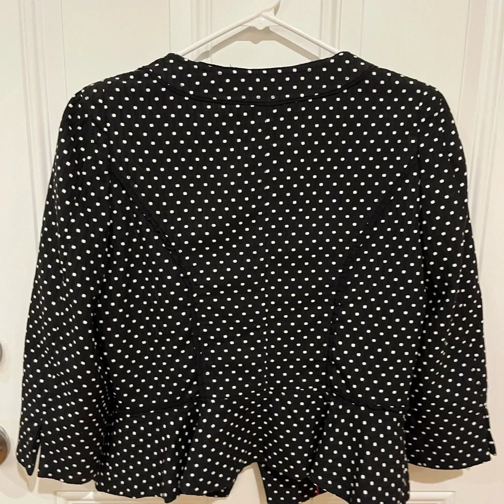 Black Polka Dot Women's Blazer - Picture 2 of 6